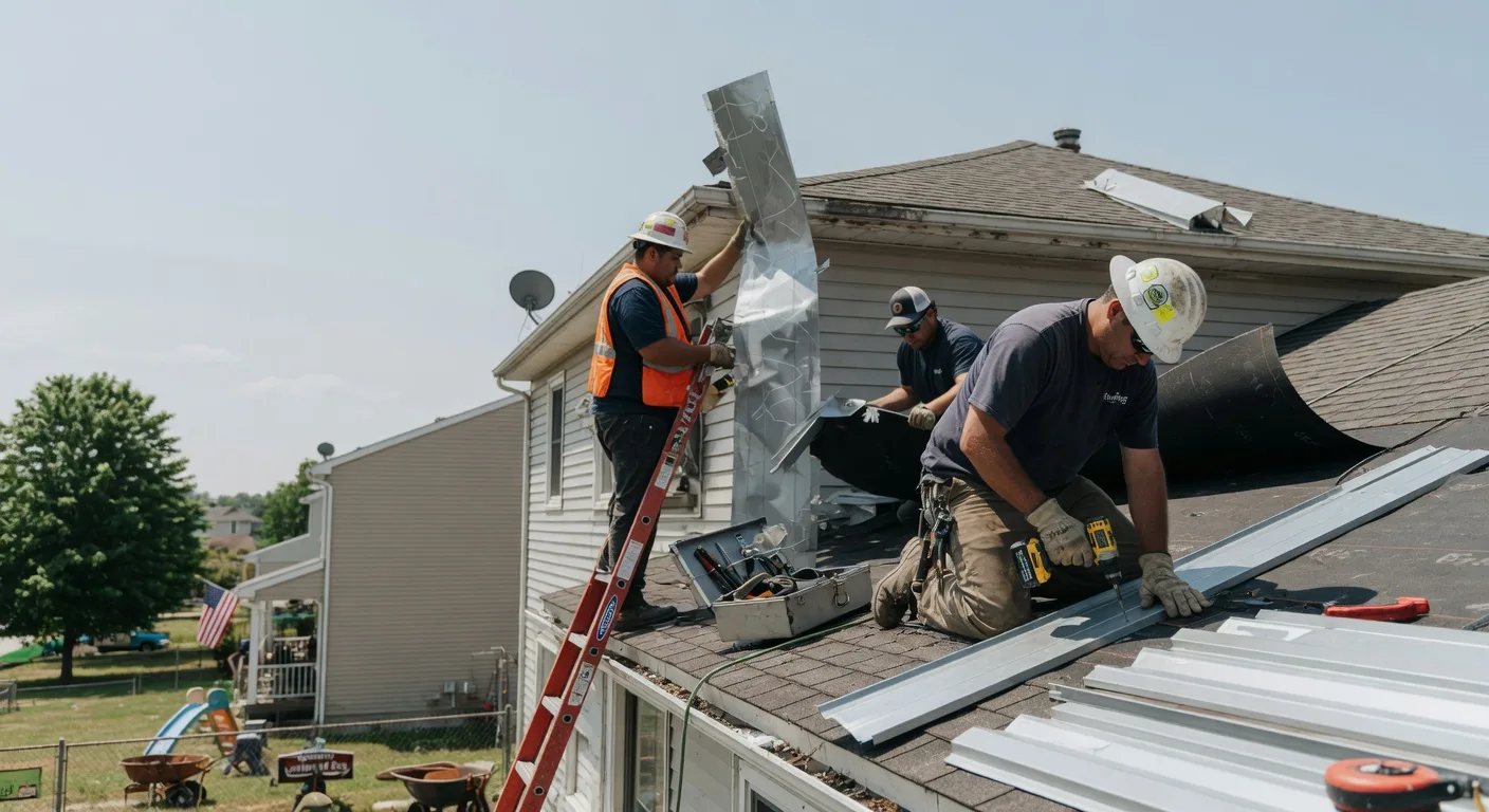 Storm Damage Metal Roof Repair in Farnhamville, IA